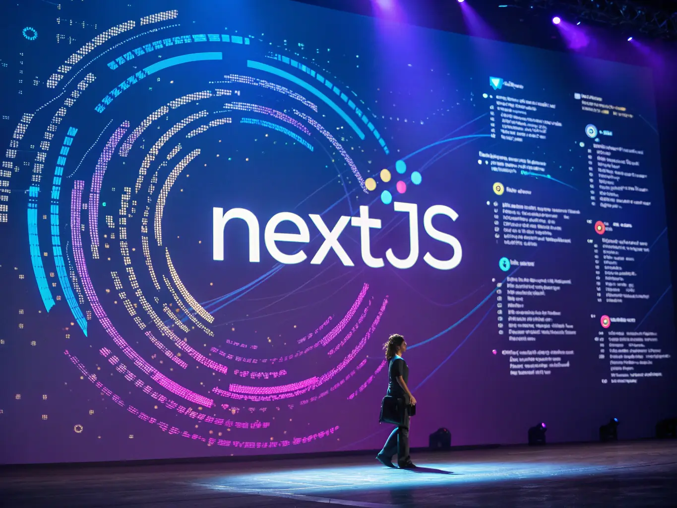 A clean and modern illustration of Next.js rendering patterns, showcasing the benefits of static site generation (SSG) and server-side rendering (SSR). The image should be visually appealing and informative.