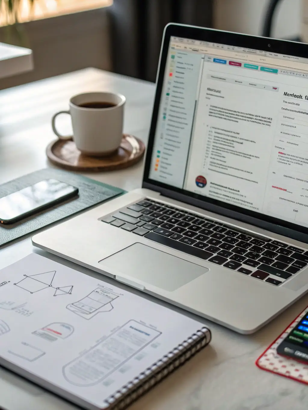 A graduation cap icon next to a laptop displaying a portfolio website built with React and Next.js, symbolizing career advancement and financial growth.